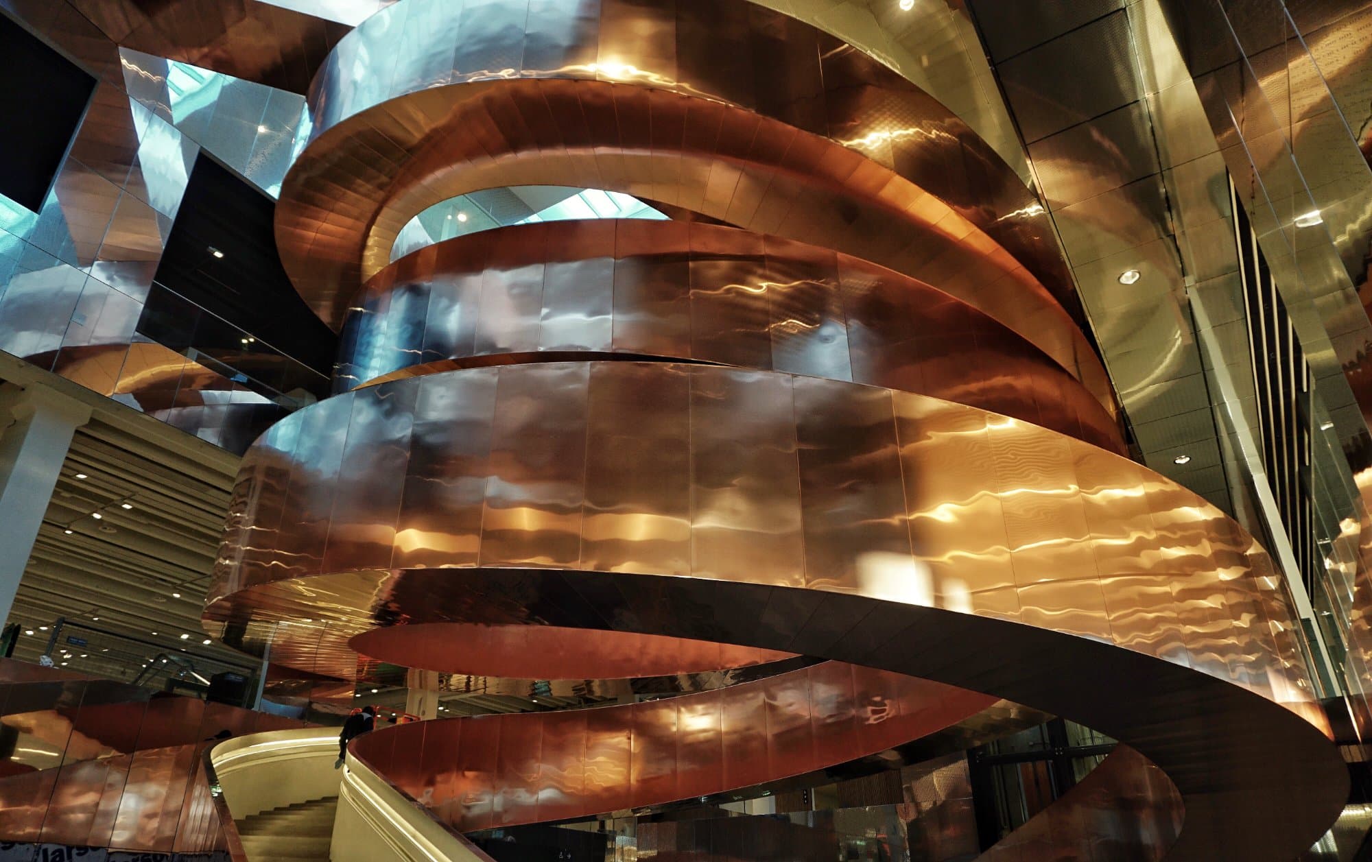 Experimentariums kobberbeklædte Helix-trappe. Foto: Morten Hygum Sørensen